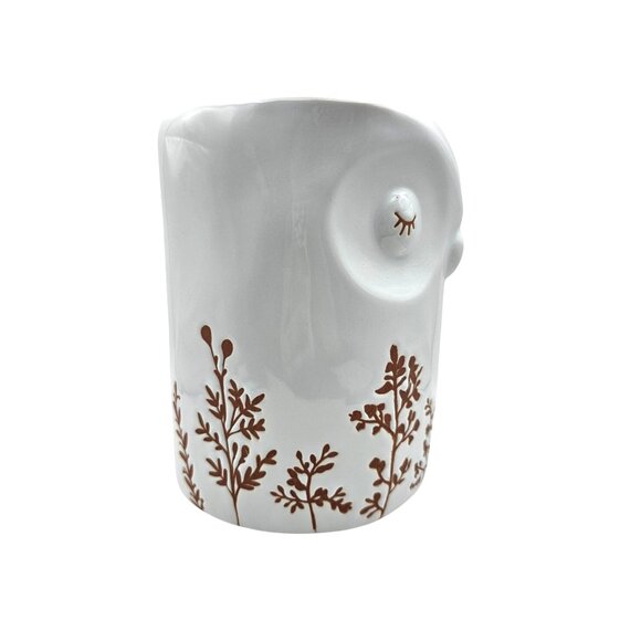 Bath & Body Works White Owl Pedestal 3 Wick Candle Holder Plant Stand - Picture 10 of 16